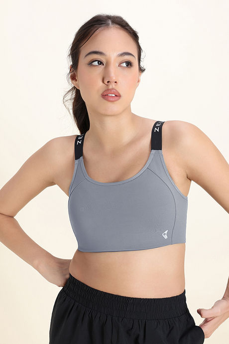 Zelocity Medium Impact Quick Dry Sports Bra - Steel Grey — image 3